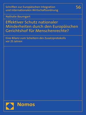 cover image of Effektiver Schutz nationaler Minderheiten durch den Europäischen Gerichtshof für Menschenrechte?